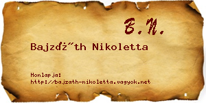 Bajzáth Nikoletta névjegykártya