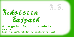 nikoletta bajzath business card